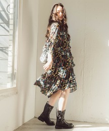 Three Four Time | フリルカラーボリュームチュニックワンピース(ワンピース)