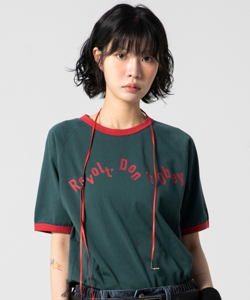 GLACK(グラック)の「GT127 ノスタルジア 配色 リンガーTシャツ (GREEN)(Tシャツ/カットソー・レディース・その他・MEDIUM/LARGE)」の10枚目の写真