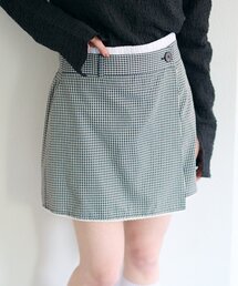 【セットアップ対応】ピコレースチェックミニスカート