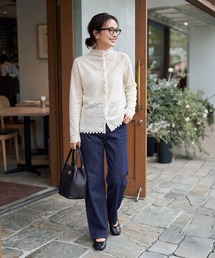 【LUXE】前開きふんわりレースブラウス