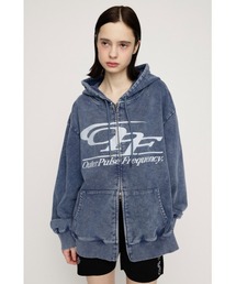 SLY（スライ）の「LOGO OVER HOODIE ロゴオーバーフーディー 春服 ジップパーカー（パーカー）」