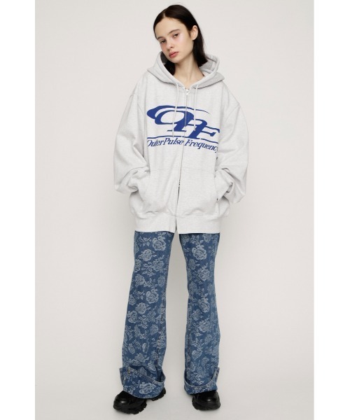 SLY（スライ）の「LOGO OVER HOODIE ロゴオーバーフーディー 春服 ジップパーカー（パーカー・レディース・ブラウン/ライトブルー/杢グレー/ライトブラック・FREE）」の21枚目の写真