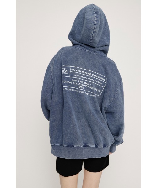 SLY（スライ）の「LOGO OVER HOODIE ロゴオーバーフーディー 春服 ジップパーカー（パーカー・レディース・ブラウン/ライトブルー/杢グレー/ライトブラック・FREE）」の12枚目の写真