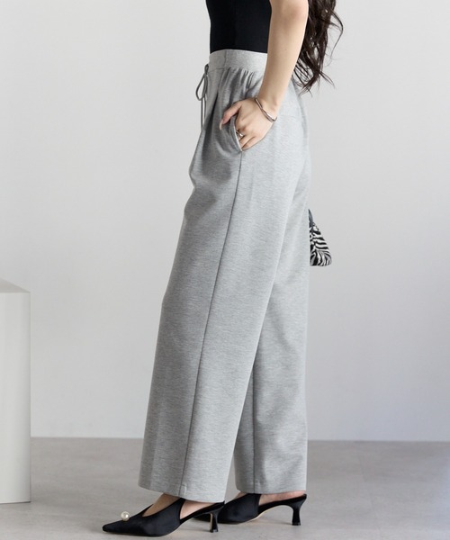 PREFERIR(プレフェリール)の「きれいめイージー ダンボールニット ストレートパンツ/ウエストゴム 洗える(その他パンツ・レディース・グレー/ブラック・MEDIUM/LARGE)」の18枚目の写真