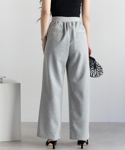 PREFERIR(プレフェリール)の「きれいめイージー ダンボールニット ストレートパンツ/ウエストゴム 洗える(その他パンツ・レディース・グレー/ブラック・MEDIUM/LARGE)」の19枚目の写真