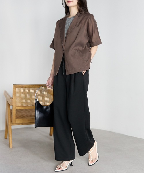 PREFERIR(プレフェリール)の「きれいめイージー ダンボールニット ストレートパンツ/ウエストゴム 洗える(その他パンツ・レディース・グレー/ブラック・MEDIUM/LARGE)」の11枚目の写真