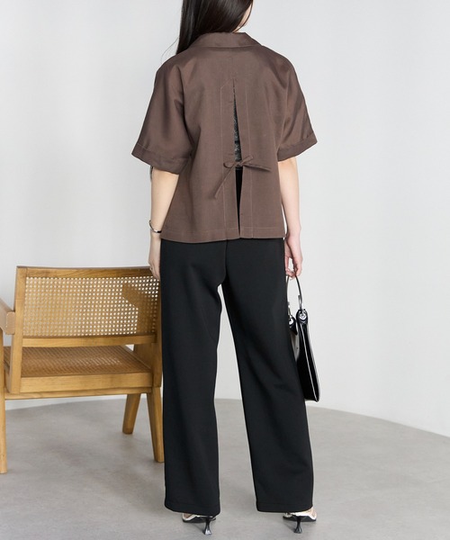 PREFERIR(プレフェリール)の「きれいめイージー ダンボールニット ストレートパンツ/ウエストゴム 洗える(その他パンツ・レディース・グレー/ブラック・MEDIUM/LARGE)」の13枚目の写真