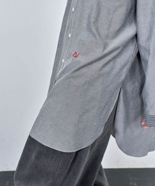 Nora Lily（ノラリリー）の「【Nora Lily】Stripe Swiching Relax Shirt（シャツ/ブラウス・メンズ・ブルー/グレー・FREE）」の8枚目の写真