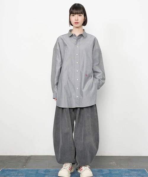 Nora Lily（ノラリリー）の「【Nora Lily】Stripe Swiching Relax Shirt（シャツ/ブラウス・メンズ・ブルー/グレー・FREE）」の9枚目の写真