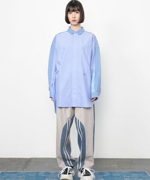 Nora Lily（ノラリリー）の「【Nora Lily】Stripe Swiching Relax Shirt（シャツ/ブラウス・メンズ・ブルー/グレー・FREE）」の20枚目の写真