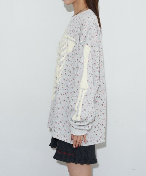 RePRODUCTION LABEL（リプロダクションレーベル）の「【RePRODUCTION LABEL / リプロダクションレーベル】クルーネックフェードフラワーサーマル（Tシャツ/カットソー・レディース・ネイビー/グレー・FREE）」の17枚目の写真