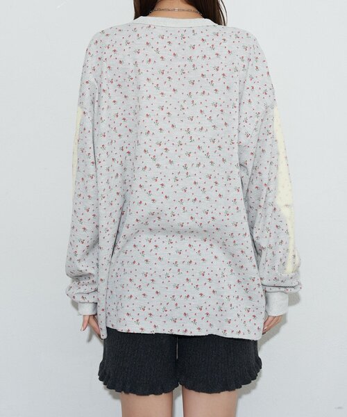 RePRODUCTION LABEL（リプロダクションレーベル）の「【RePRODUCTION LABEL / リプロダクションレーベル】クルーネックフェードフラワーサーマル（Tシャツ/カットソー・レディース・ネイビー/グレー・FREE）」の18枚目の写真