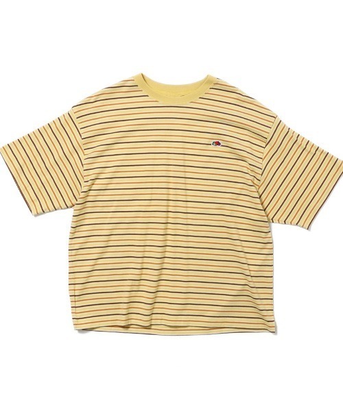 FRUIT OF THE LOOM(フルーツオブザルーム)の「【FRUIT OF THE LOOM】ピーチ起毛天竺ボーダーTシャツ1 / フルーツオブザルーム マルチボーダー 半袖Tシャツ(Tシャツ/カットソー・メンズ・チャコールグレー/アイボリー/イエロー・S/M/L)」の3枚目の写真