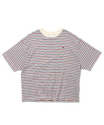 【FRUIT OF THE LOOM】ピーチ起毛天竺ボーダーTシャツ1 / フルーツオブザルーム マルチボーダー 半袖Tシャツ