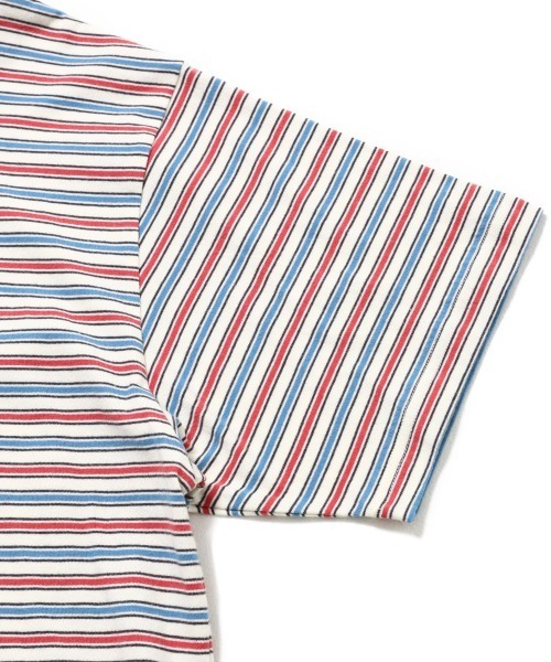FRUIT OF THE LOOM(フルーツオブザルーム)の「【FRUIT OF THE LOOM】ピーチ起毛天竺ボーダーTシャツ1 / フルーツオブザルーム マルチボーダー 半袖Tシャツ(Tシャツ/カットソー・メンズ・チャコールグレー/アイボリー/イエロー・S/M/L)」の7枚目の写真