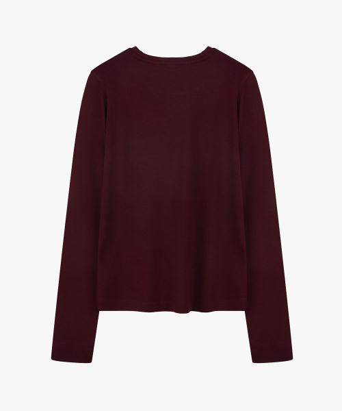 38COMEONCOMMON(38カモンコモン)の「Silky Touch Slim Long Sleeve (Burgundy)(Tシャツ/カットソー・レディース・その他・FREE)」の2枚目の写真