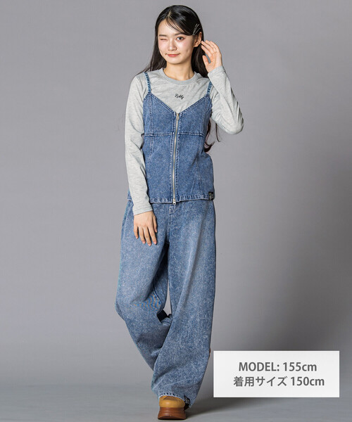 ZIDDY（ジディ）の「デニムビスチェ＆TシャツSET(130~160cm)（その他トップス・キッズ・パープル/ブルー・140cm/150cm/FREE/130cm）」の3枚目の写真