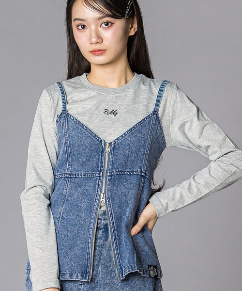 ZIDDY（ジディ）の「デニムビスチェ＆TシャツSET(130~160cm)（その他トップス・キッズ・パープル/ブルー・140cm/150cm/FREE/130cm）」の5枚目の写真