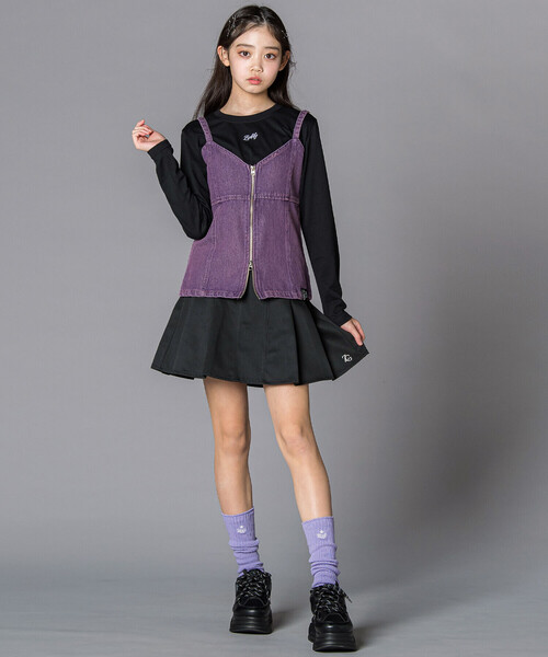 ZIDDY（ジディ）の「デニムビスチェ＆TシャツSET(130~160cm)（その他トップス・キッズ・パープル/ブルー・140cm/150cm/FREE/130cm）」の9枚目の写真