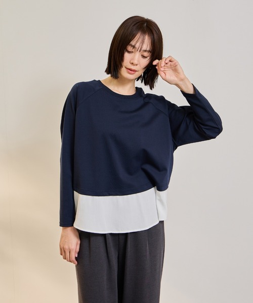 ketty(ケティ)の「ポンチローマ異素材ラウンドヘムカットソー≪洗濯機で洗える≫(Tシャツ/カットソー・レディース・オフホワイト/ホワイト系その他・M)」の16枚目の写真