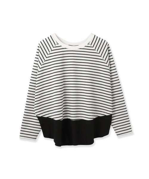 ketty(ケティ)の「ポンチローマ異素材ラウンドヘムカットソー≪洗濯機で洗える≫(Tシャツ/カットソー・レディース・オフホワイト/ホワイト系その他・M)」の4枚目の写真