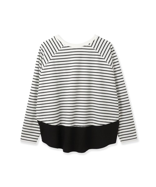 ketty(ケティ)の「ポンチローマ異素材ラウンドヘムカットソー≪洗濯機で洗える≫(Tシャツ/カットソー・レディース・オフホワイト/ホワイト系その他・M)」の5枚目の写真
