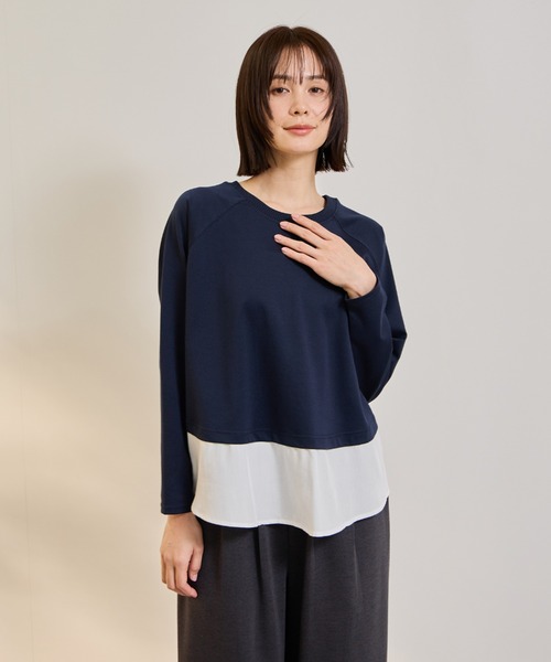 ketty(ケティ)の「ポンチローマ異素材ラウンドヘムカットソー≪洗濯機で洗える≫(Tシャツ/カットソー・レディース・オフホワイト/ホワイト系その他・M)」の17枚目の写真