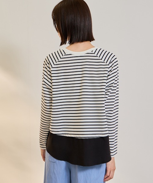ketty(ケティ)の「ポンチローマ異素材ラウンドヘムカットソー≪洗濯機で洗える≫(Tシャツ/カットソー・レディース・オフホワイト/ホワイト系その他・M)」の11枚目の写真