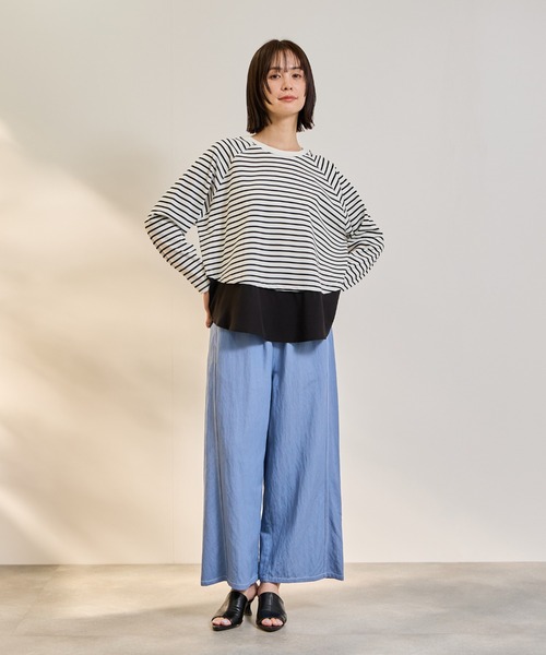 ketty(ケティ)の「ポンチローマ異素材ラウンドヘムカットソー≪洗濯機で洗える≫(Tシャツ/カットソー・レディース・オフホワイト/ホワイト系その他・M)」の13枚目の写真