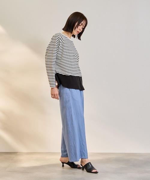 ketty(ケティ)の「ポンチローマ異素材ラウンドヘムカットソー≪洗濯機で洗える≫(Tシャツ/カットソー・レディース・オフホワイト/ホワイト系その他・M)」の14枚目の写真