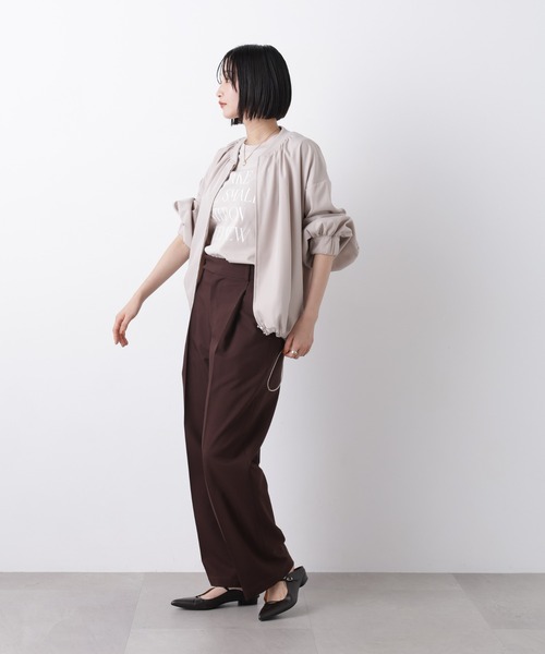 NANO universe（ナノユニバース）の「撥水加工 ドロストヘムリブブルゾン（ブルゾン・レディース・グレー系その他4/アイボリー/ブラック・FREE）」の16枚目の写真