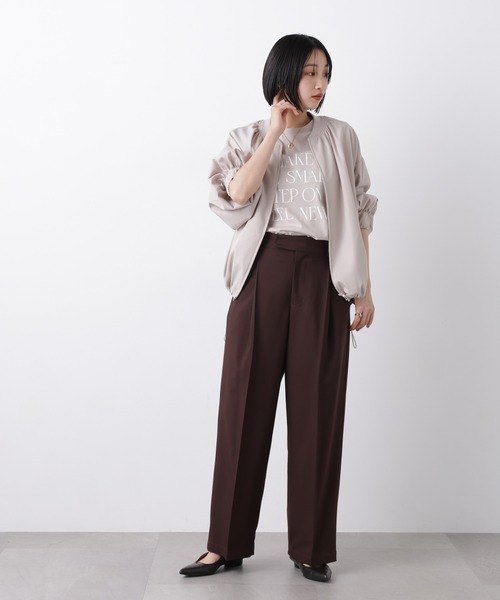 NANO universe（ナノユニバース）の「撥水加工 ドロストヘムリブブルゾン（ブルゾン・レディース・グレー系その他4/アイボリー/ブラック・FREE）」の17枚目の写真