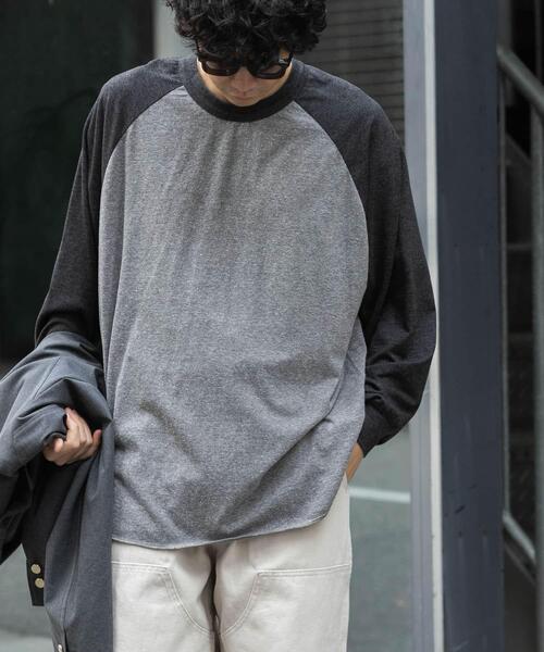 FORK&SPOON(フォークアンドスプーン)の「FORK&SPOON ベースボールロングスリーブTシャツ(Tシャツ/カットソー・メンズ・ブルー系その他/グレー系その他・5/4)」の3枚目の写真