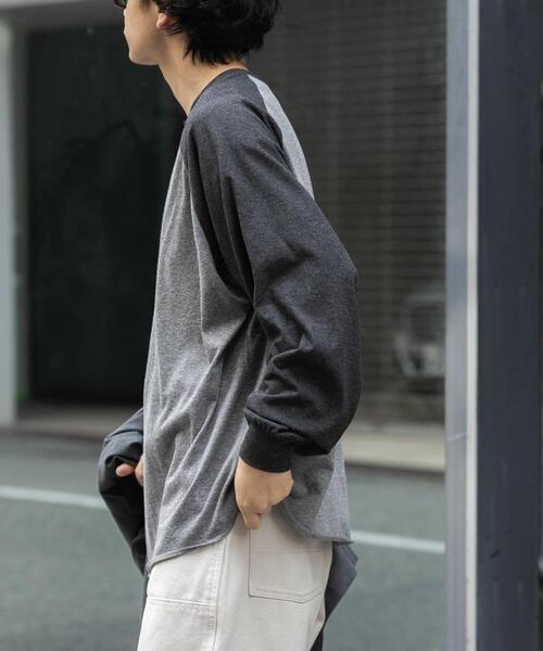 FORK&SPOON(フォークアンドスプーン)の「FORK&SPOON ベースボールロングスリーブTシャツ(Tシャツ/カットソー・メンズ・ブルー系その他/グレー系その他・5/4)」の4枚目の写真