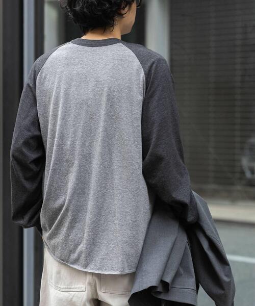 FORK&SPOON(フォークアンドスプーン)の「FORK&SPOON ベースボールロングスリーブTシャツ(Tシャツ/カットソー・メンズ・ブルー系その他/グレー系その他・5/4)」の5枚目の写真