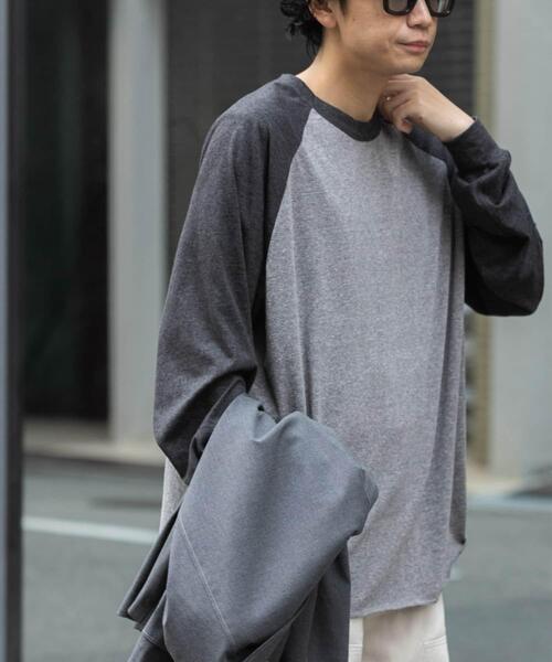 FORK&SPOON(フォークアンドスプーン)の「FORK&SPOON ベースボールロングスリーブTシャツ(Tシャツ/カットソー・メンズ・ブルー系その他/グレー系その他・5/4)」の6枚目の写真