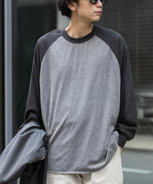 FORK&SPOON(フォークアンドスプーン)の「FORK&SPOON ベースボールロングスリーブTシャツ(Tシャツ/カットソー・メンズ・ブルー系その他/グレー系その他・5/4)」の7枚目の写真