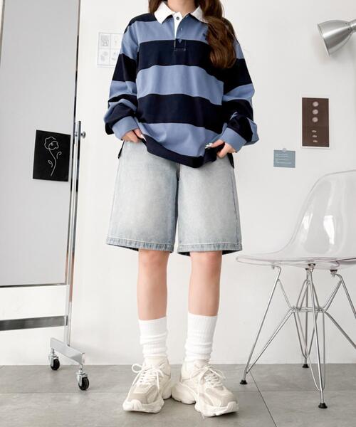 WEGO（ウィゴー）の「WEGO/【26年春新作】メッシュコンビ厚底スニーカー（スニーカー・レディース・オフホワイト/ブラック・MEDIUM/SMALL/LARGE）」の6枚目の写真