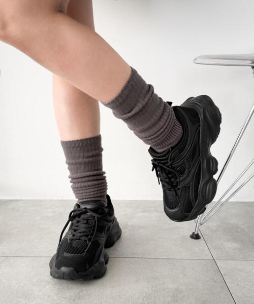 WEGO（ウィゴー）の「WEGO/【26年春新作】メッシュコンビ厚底スニーカー（スニーカー・レディース・オフホワイト/ブラック・MEDIUM/SMALL/LARGE）」の17枚目の写真