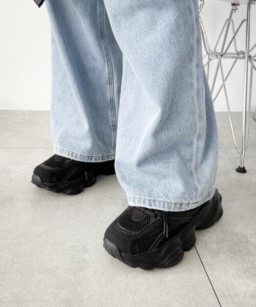 WEGO（ウィゴー）の「WEGO/【26年春新作】メッシュコンビ厚底スニーカー（スニーカー・レディース・オフホワイト/ブラック・MEDIUM/SMALL/LARGE）」の20枚目の写真