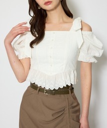 コットンレースブラウス 春服