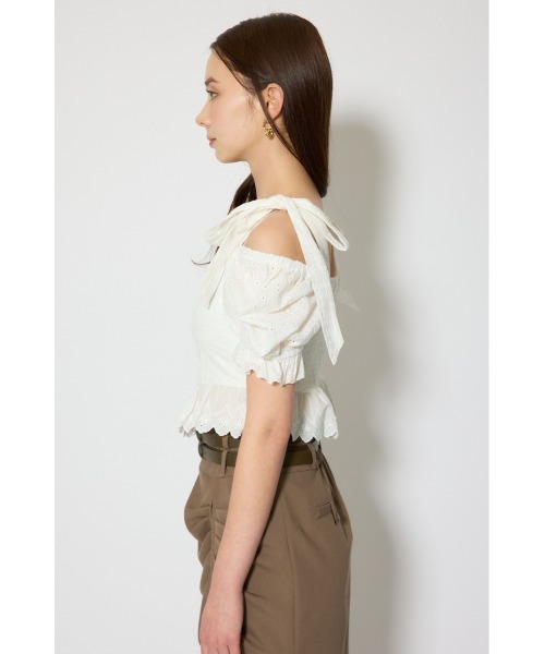 rienda（リエンダ）の「コットンレースブラウス 春服（シャツ/ブラウス・レディース・ライトブルー/ホワイト/レッド・SMALL/MEDIUM）」の7枚目の写真