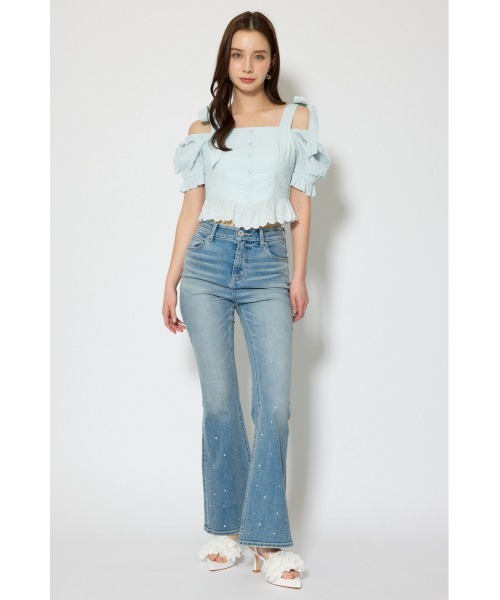 rienda（リエンダ）の「コットンレースブラウス 春服（シャツ/ブラウス・レディース・ライトブルー/ホワイト/レッド・SMALL/MEDIUM）」の15枚目の写真
