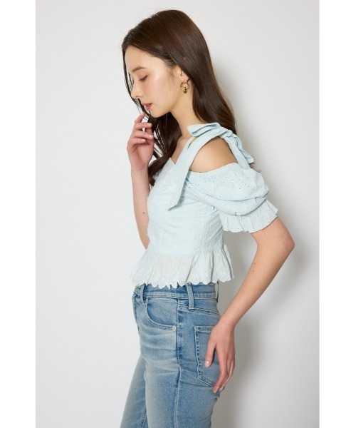 rienda（リエンダ）の「コットンレースブラウス 春服（シャツ/ブラウス・レディース・ライトブルー/ホワイト/レッド・SMALL/MEDIUM）」の18枚目の写真