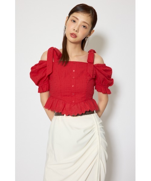 rienda（リエンダ）の「コットンレースブラウス 春服（シャツ/ブラウス・レディース・ライトブルー/ホワイト/レッド・SMALL/MEDIUM）」の22枚目の写真