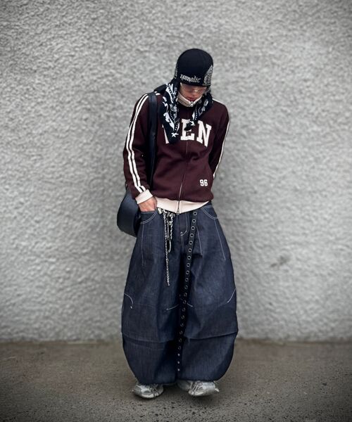 VENHIT(ベンヒット)の「VEN 96 ワッフル配色トラックトップ_ブラウン(その他トップス・レディース・ブラウン・MEDIUM/LARGE/X-LARGE)」の6枚目の写真