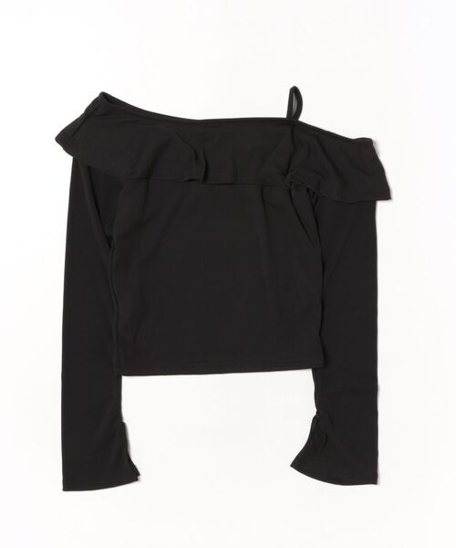 Ritzy(リッツィー)の「ベルスリーブデザイン ショート丈 フリルトップス(Tシャツ/カットソー・レディース・ホワイト/ブラック・M)」の11枚目の写真