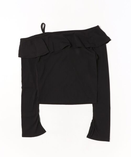 Ritzy(リッツィー)の「ベルスリーブデザイン ショート丈 フリルトップス(Tシャツ/カットソー・レディース・ホワイト/ブラック・M)」の12枚目の写真