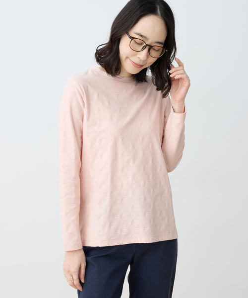 DECOY SINCE 1981(デコイシンスイチキュウハチイチ)の「【chiyoさんコラボ】ロンドンマーチコイくんジャガードTシャツ【オーガニックコットンブレンド・大きいサイズあり】(Tシャツ/カットソー・レディース・アイボリー/ピンク/ネイビー・M/L/LL/3L/4L)」の8枚目の写真