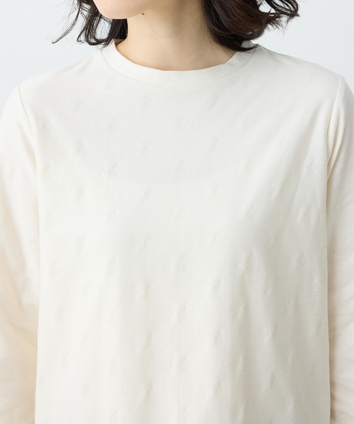 DECOY SINCE 1981(デコイシンスイチキュウハチイチ)の「【chiyoさんコラボ】ロンドンマーチコイくんジャガードTシャツ【オーガニックコットンブレンド・大きいサイズあり】(Tシャツ/カットソー・レディース・アイボリー/ピンク/ネイビー・M/L/LL/3L/4L)」の15枚目の写真